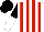 White and Red stripes, Black and White halved sleeves, Black cap