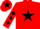 Red, Black star, diamonds on sleeves, Red cap, Black star