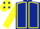 Dark Blue, Yellow seams and sleeves, Yellow cap, Dark Blue spots