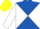 ROYAL BLUE & WHITE DIABOLO, white sleeves, yellow cap
