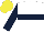 White, Dark Blue hoop and sleeves, Yellow cap