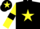 Black, Yellow star, Yellow sleeves, Black armlets, Black cap, Yellow star