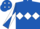Royal Blue, White triple diamond, diabolo on sleeves and diamonds on cap