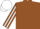 Brown, White striped sleeves, White cap