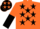 Orange, Black stars, halved sleeves