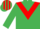 EMERALD GREEN, red chevron, striped cap