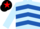 LIGHT BLUE & ROYAL BLUE CHEVRONS, black cap, red star