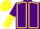 PURPLE, YELLOW seams, halved sleeves, YELLOW cap