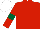 Red, Dark Green armlets, White cap