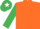 ORANGE, emerald green sleeves, orange armlet, emerald green cap, white star