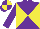 PURPLE & YELLOW DIABOLO, quartered cap