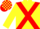 Yellow, Red cross belts, Red and Yellow check cap