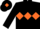 Black, Orange triple diamond and diamond on cap