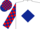 White, Dark Blue diamond, Red and Dark Blue check sleeves and cap