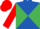 Royal Blue and Emerald Green diabolo, Red sleeves and cap