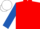 Red, Royal Blue sleeves, White cap