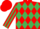 RED & EMERALD GREEN DIAMONDS, striped sleeves, red cap