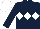 Dark Blue, White triple diamond, White cap