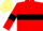 Red, Black hoop and armlets, Primrose cap