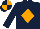 Dark blue, orange diamond, quartered cap