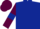 Dark blue, maroon sleeves, dark blue armlets, maroon cap