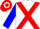 White, Red cross belts, Blue sleeves, Red and White hooped cap