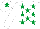 WHITE, emerald green stars, white cap, emerald green star