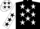 BLACK, white stars, white sleeves, black stars, white cap, black stars