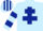 LIGHT BLUE, DARK BLUE Cross of Lorraine, hooped sleeves, striped cap