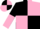 Black and Pink (quartered), halved sleeves