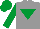Grey, Emerald Green inverted triangle, sleeves and cap
