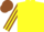 Yellow, Brown and Yellow striped sleeves, Brown cap