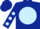 DARK BLUE, light blue disc, light blue spots on sleeves, dark blue cap