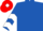Royal Blue, Red and White chevrons on sleeves, Red cap, White diamond