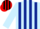 LIGHT BLUE & DARK BLUE STRIPES, black & red striped cap