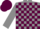 Grey and Maroon check, Maroon cap