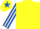 Yellow, Royal Blue and White striped sleeves, Yellow cap, Royal Blue star