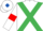 White, Emerald Green cross belts, White sleeves, Red armlets, White cap, Royal Blue diamond
