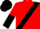 RED, black sash, halved sleeves, black cap