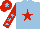 Light Blue, Red star, Red sleeves, Light Blue stars, Red cap, Light Blue star