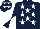 Dark Blue, White stars, diabolo on sleeves and stars on cap