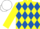 YELLOW & ROYAL BLUE DIAMONDS, yellow sleeves, white cap