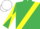 Emerald Green, Yellow sash, diabolo on sleeves, White cap