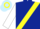 Dark Blue, Yellow sash, White sleeves, Light Blue and Yellow hooped cap