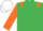 Emerald Green, Orange epaulets and sleeves, White cap