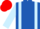 Royal Blue, Light Blue braces and sleeves, Red cap