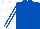 Royal Blue, White striped sleeves, White cap