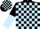Black and Light Blue check, halved sleeves