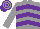 Grey, Purple chevrons, purple and grey hooped cap