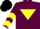 MAROON, yellow inverted triangle, yellow chevrons on sleeves, black cap